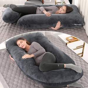 Gebelik yastığı s yan uyku J şekilli annelik vücut yastığı gebelik yastığı kafa boyun göbek desteği için WithJersey kapak - Product Image 5