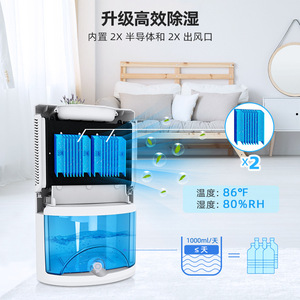 Déshumidificateur avec réservoir d'eau de 5L, fonctionnement silencieux à 40 dB, pour l'élimination de l'humidité dans la maison et le sous-sol, avec lumière LED 7 couleurs - Product Image 2