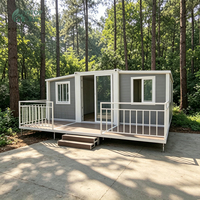 Casa Contenedor Modular de Lujo Pequeña y Expandible de 36 m², Casa Móvil con Cocina y Baño, Mini Casas de Vacaciones, Cabaña Portátil para Oficina