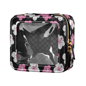 Hawaiian Hibiscus Flower Travel Toiletry Bag Zipper Small Make up Travel Organizer Cosmetic Bag Custom Women Clear Makeup Bag - Product Image 2