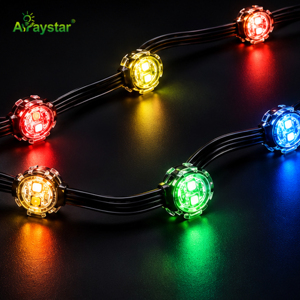 Guirlande lumineuse LED RVB à points de pixels DC12V, pleine couleur, avec fonction de reprise après coupure, contrôle intelligent, pour décoration extérieure de façade de bâtiment - Product Image 1