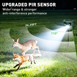 เครื่องไล่สัตว์อัลตราโซนิกพลังงานแสงอาทิตย์รุ่นอัพเกรดสำหรับใช้งานกลางแจ้ง ป้องกันกวาง กระรอก แมว แรคคูน กระต่าย สุนัข - Product Image 2