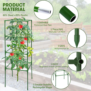 Tomatenkooi Kleine Set Staak Armen Plastic Kooien Omgekeerde Uitbreidbare Verstelbare Plantensteun - Product Image 5
