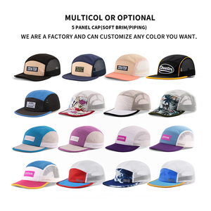 Mayorista Personalización Nuevo Diseño Bajo MOQ Transpirable Suave ribete ala Humedad-Absorbe Ripstop Trail 5 Panel Running Camper Cap - Product Image 3