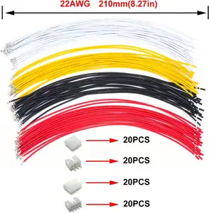 Jst PH 3-poliges 4-poliges Anschluss kit Jst-Anschlüsse und-Buchsen mit 22AWG 210-mm-Kabelkabeln Jst-ph 2,0mm 3-polig 4-polig