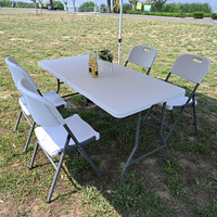 Mesa y silla plegable de plástico portátil moderna Senruihome, ligera y duradera para el hogar, Villa, Hospital, comedor, uso en Hotel