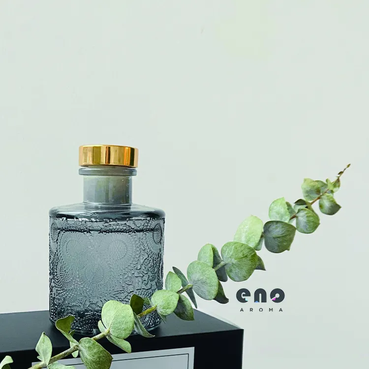 Mejor de lujo de encargo de botella de Perfume de vidrio de casa sostenible de aroma de aceite esencial difusor carrizo con perfumada palos