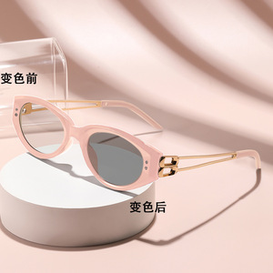 6103 Wholesale Summer Fashion Women Outdoor UV Protection <b>Sun</b> <b>Shades</b> Hollow Out Metal Frame Cat Eye Sunglasses - Product Image 5