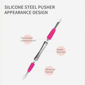 Pousse-cuticules professionnel en silicone et acier |   <span class=keywords><strong>STALEKS</strong></span> PRO Origine Ukraine |   Outil de manucure de qualité professionnelle pour l'élimination des peaux mortes - Product Image 3