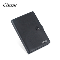 Cospabrikan Travel tempat paspor kulit Pu dengan airtag, kancing penutup, dompet paspor Rfid untuk tempat kartu