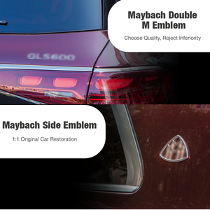 Emblème de <span class=keywords><strong>capot</strong></span> <span class=keywords><strong>avant</strong></span> et badge de coffre arrière pour <span class=keywords><strong>Mercedes</strong></span> Maybach Classe GLS X167, autocollant logo lettres chromées de luxe - Product Image 6