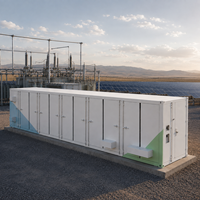 Conteneur BESS 1-5 MWh LiFePO4 Lithium-ion pour stockage d'énergie solaire et éolienne, raccordement au réseau, RS485, refroidissement liquide