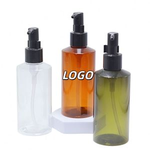 Fast Shipping Wholesale Empty Press Pump Body Oil <b>Bottles</b> <b>200ml</b> Amber Color Oil Dispenser Plastic <b>Bottle</b> for Oil - Product Image 1