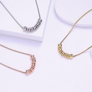 Collana personalizzata in acciaio inossidabile con perline incise con nome di famiglia collana membro della catena di Mantra personalizzata regalo per la festa della mamma - Product Image 5