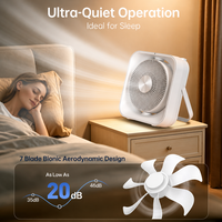 Ventilateur portable avec télécommande, batterie rechargeable, lumière LED et design inclinable pour la maison, le bureau et la voiture
