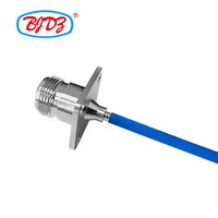 Connecteur coaxial d'usine N prise femelle 4 trous 25mm bride RG402 .141 086 RG405 câble coaxial semi-rigide connecteur coaxial RF