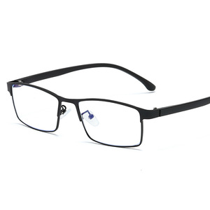 Men's Rectangular Stainless Steel <b>Eyeglasses</b> <b>Frame</b> Anti Blue Light PC Lens Business Optical Glasses Medium Size - Product Image 4