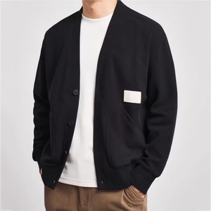 Maglione Cardigan lavorato a <span class=keywords><strong>maglia</strong></span> da uomo a manica lunga <span class=keywords><strong>con</strong></span> scollo a V <span class=keywords><strong>con</strong></span> ricamo autunno inverno bianco lavorato a <span class=keywords><strong>maglia</strong></span> - Product Image 5