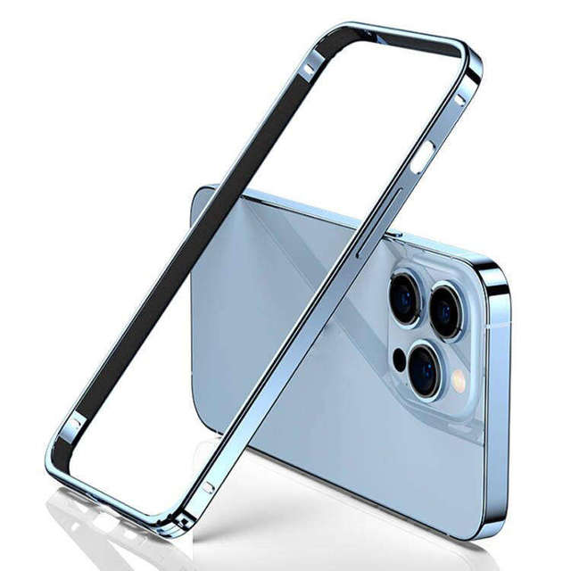 For iPhone 15 Aluminum Frame Bumper Case, Metal Alloy Steel Bumper for iPhone 15 Mini Pro Max