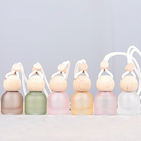 Bouteilles en verre de 10 ml pour diffuseur d'aromathérapie automobile, petite capacité, désodorisant, flacon vide rond en verre à suspendre pour parfum de voiture