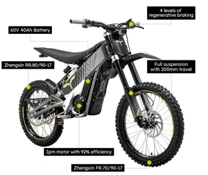 Nouveau vélo électrique à assistance au pédalage Talaria Sting R <span class=keywords><strong>Mx</strong></span> 5 3X Xxx Noir Rouge Gris 60v Mx5 Talaria 2025 pas cher - Product Image 2