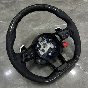 Volante de Fibra de Carbono en Oferta para Audi A3 A4 A5 <span class=keywords><strong>A6</strong></span> C7 R8 RS3 RS5 TT, Personalización con Palancas de Cambio de Cuero - Product Image 5