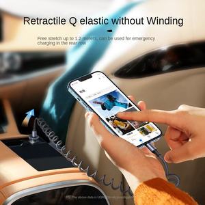Câble USB rétractable <span class=keywords><strong>UGREEN</strong></span> MFI pour voiture, 8 broches, charge rapide PD, câble de données tressé en nylon pour <span class=keywords><strong>Apple</strong></span> iPhone 16 15 14 - Product Image 4