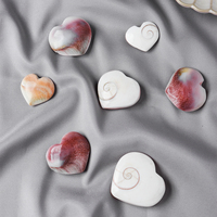 Vente en gros, cristal naturel sculpté à la main, coquillage solaire de guérison, cœur de méditation, décoration pour cadeaux en cristal