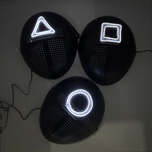 Cosplay coreano luz LED máscara de neón FIESTA DE Halloween película tema brillante plástico <span class=keywords><strong>disfraz</strong></span> cuadrado círculo triángulo diseño - Product Image 4