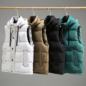 <span class=keywords><strong>Gilet</strong></span> matelassé décontracté pour <span class=keywords><strong>homme</strong></span> avec <span class=keywords><strong>capuche</strong></span> amovible <span class=keywords><strong>Gilet</strong></span> d'hiver léger pour l'extérieur et veste sans manches pour les sports d'hiver - Product Image 1