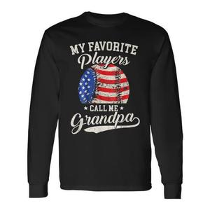 T-shirt à manches longues « Mes joueurs de baseball préférés m'appellent grand-père » - Product Image 1