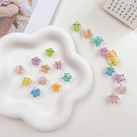 Grosir 10 Buah Set Jepit Rambut Mini Anak Resin Bunga Buatan Tangan Warna Jelly Glitter Manis Lucu Aksesoris Rambut