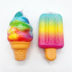 Juguetes blandos estilo Fun Dough con diseño de paleta de helado degradado arcoíris, juguetes antiestrés elásticos con forma de helado, paquete de 12 unidades en caja expositora, venta al por mayor - Product Image 2