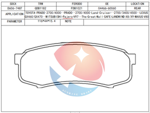 Plaquettes de frein arrière neuves de haute qualité D606 04465-60010 en <span class=keywords><strong>céramique</strong></span> pour - Product Image 3