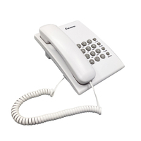 Téléphone filaire analogique de base Excelltel RJ11 PA146 pour hôtel et bureau, noir/blanc, sans messagerie vocale, fabriqué en Chine