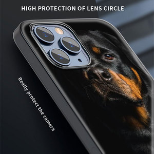 Custodia per telefono di lusso per cani Rottweiler per <span class=keywords><strong>iPhone</strong></span> 16 13 15 14 12 11 Pro MAX XR SE 7 8 Plus TPU in Silicone nero opaco Cover Fundas <span class=keywords><strong>Shell</strong></span> - Product Image 3
