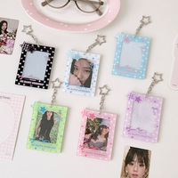 Tempat Kartu Foto Bintang Kpop Desain Khusus Bahan Akrilik PC Baru untuk Gantungan Kunci Plastik