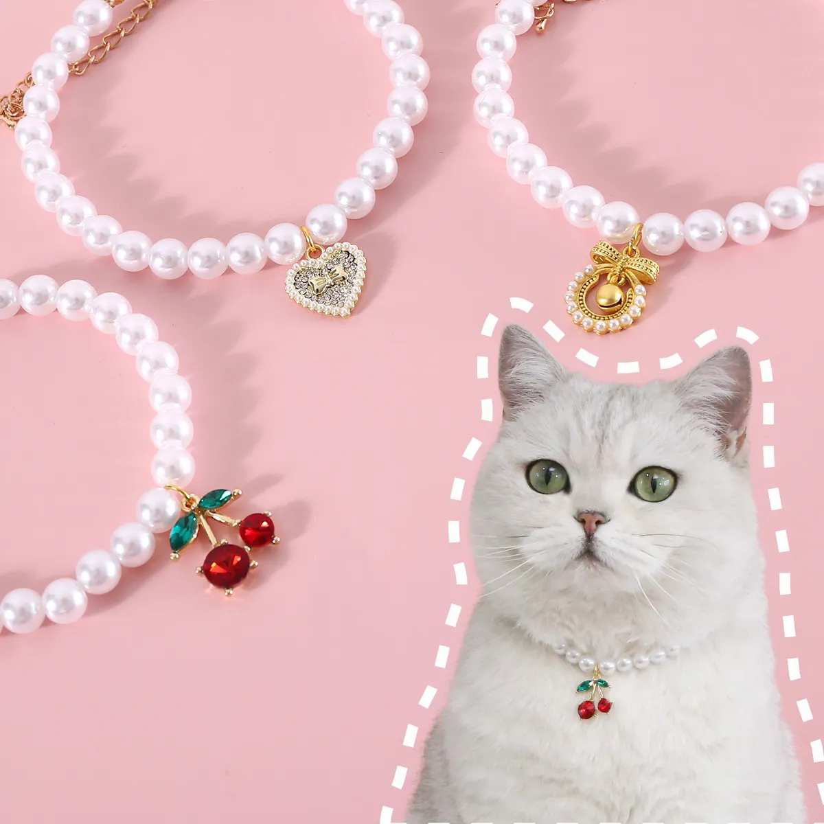 Sweety Kitty Parel Sieraden Halsketting Voor Hond En Kat Konijn Puppy Kragen Verjaardagscadeau Accessoires