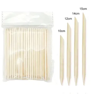 Double Headed Orange Mini Wood Stick Dead Skin Pusher Remover Nail Clean Manicure Sticks Disposable Wooden Nail Cuticle Pusher