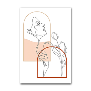 Bán buôn trừu tượng dòng nghệ thuật tối thiểu khuôn mặt Dòng vẽ hiện đại tường nghệ thuật trừu tượng và người phụ nữ hoa dòng vẽ - Product Image 6