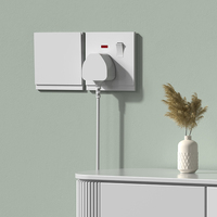 Interrupteur et prise murale standard britanniques, design double couche à profil bas, équipements électriques domestiques pour projets de construction