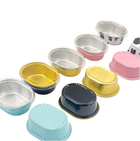 Moule à dessert de fête personnalisé de haute qualité, couleur personnalisée, 60 ml, 2 oz, petit récipient ovale en aluminium pour la confiture, la pâtisserie et les gâteaux