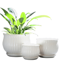 Terlaris 3 Buah Pot Bunga Keramik Set/Grosir Pot Bunga Keramik Harga Murah