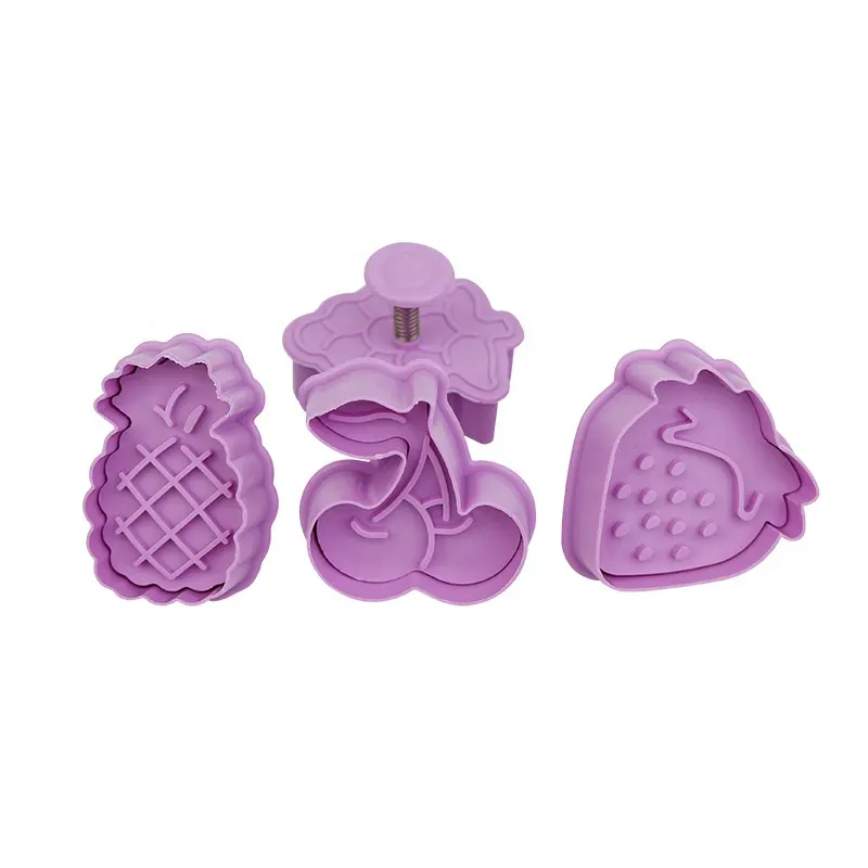 Set Van 4 3d Plastic Push-Type Kerst Ouder-Kind Diy Fondant Aardewerk Mal Koekjeskoekje Plunjer Cutter Mal Fondant Cake