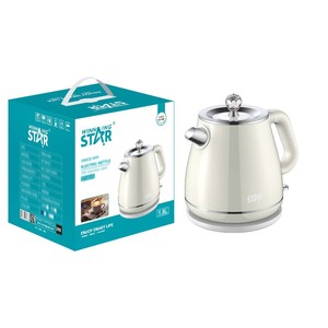 Winningstar Cross-Border Dedicated 1.8L 304 Stainless Steel Inner Liner Double Gold <b>Temperature</b> <b>Control</b> Beige Electric <b>Kettle</b> - Product Image 1