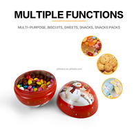 Boîte en métal sphérique Jinyuanbao CMYK à impression intégrale pour Noël, style boule de fête, pour le stockage de bonbons, biscuits et snacks