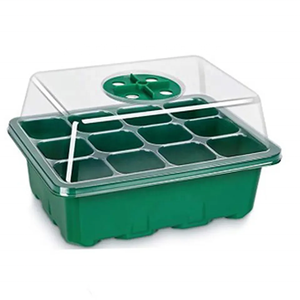 Bandeja de cultivo de <span class=keywords><strong>semillas</strong></span> de plantas de vivero de jardín, tapa de 12 /6 celdas, Kit de bandeja de inicio de plántulas de germinación con luz de cultivo de cúpula, humedad ajustable - Product Image 1