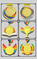 Vente en gros de médailles sportives personnalisées en alliage de zinc plaqué or, argent et bronze, modèle 088 pour événements