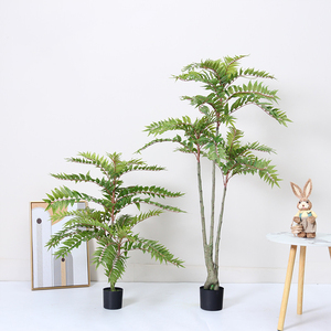 Plante artificielle en pot en plastique, style dessin animé chinois, pour aménagement paysager, décoration de bureau, jardin et maison, verdure artificielle - Product Image 1