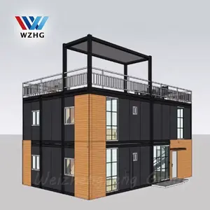 Сборный дом с плоским корпусом модульный 2 этажа 20ft жизни морские контейнерные дом с балконом